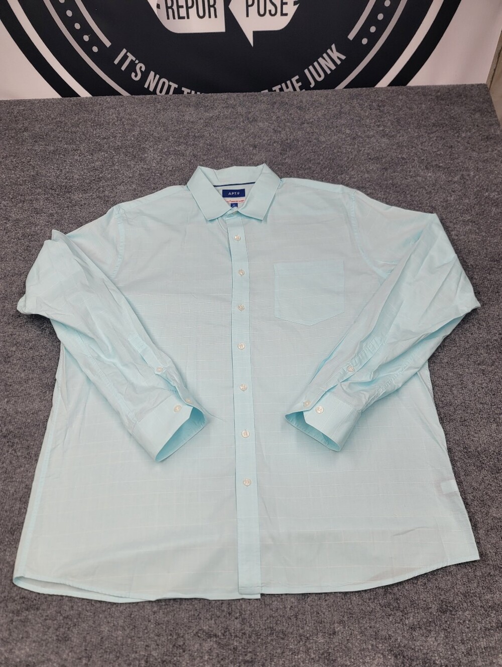 Apt. 9 HEIQ Smart Temp Point Collar Long Sleeve Dress Shirt Mens Size XL